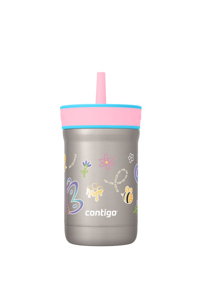 Kids Leighton Spill-Proof Stainless Steel Tumbler with Straw, 12oz T6